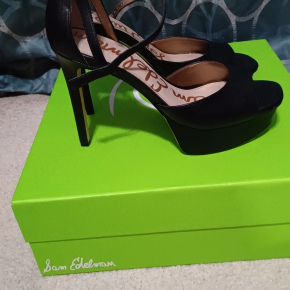 Sam Edelman Kayde platform leather heels with strap - Picture 2 of 4